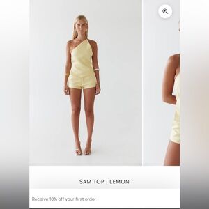 Lemon One-Shoulder Top